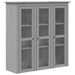 Vidaxl armoire avec portes vitres bodo gris bois de pin massif