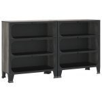 Vidaxl armoires de rangement 2 pcs gris 72x36x82 cm m�tal et mdf