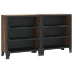 Vidaxl armoires de rangement 2 pcs marron 72x36x82 cm mtal et mdf