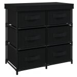 Vidaxl armoire de rangement avec 6 tiroirs 55x29x55 cm noir acier
