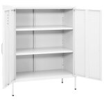 Vidaxl armoire de rangement blanc 80x35x101, 5 cm acier