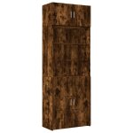 Vidaxl armoire de rangement chne fum 80x42, 5x225cm bois d'ingnierie