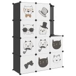 Vidaxl armoire de rangement pour enfants avec 10 cubes noir pp
