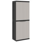 Vidaxl armoire de rangement d'ext�rieur gris et noir 65x37x165 cm pp