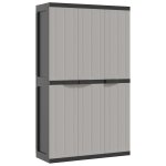 Vidaxl armoire de rangement d'ext�rieur gris et noir 97x37x165 cm pp