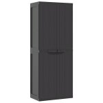 Vidaxl armoire de rangement d'ext�rieur noir 65x37x165 cm pp