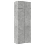 Vidaxl armoire de rangement gris b�ton 80x42, 5x225cm bois d'ing�nierie