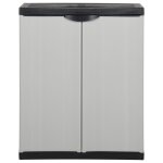 Vidaxl armoire de rangement de jardin 1 �tag�re gris / noir 68x40x85 cm