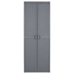 Vidaxl armoire de rangement de jardin gris 65x45x172 cm pp rotin
