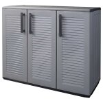 Vidaxl armoire de rangement de jardin gris et noir 102x37x84 cm pp
