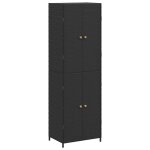 Vidaxl armoire de rangement de jardin noir 59x40x180 cm r�sine tress�e