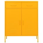 Vidaxl armoire de rangement jaune moutarde 80x35x101, 5 cm acier