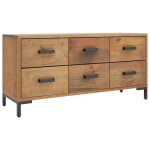 Vidaxl armoire de rangement marron 110x30x45 cm bois de pin massif