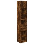 Vidaxl armoire de rangement mince ch�ne fum� 40x42, 5x225 cm