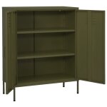 Vidaxl armoire de rangement vert olive 80x35x101, 5 cm acier
