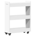 Vidaxl armoire avec roues blanc 60x22x79 cm bois d'ingnierie