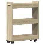 Vidaxl armoire avec roues chne sonoma 60x22x79 cm bois d'ingnierie