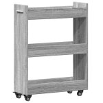 Vidaxl armoire avec roues sonoma gris 60x22x79 cm bois d'ingnierie