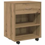 Vidaxl armoire roulante ch�ne artisanal 46x36x59 cm bois d'ing�nierie