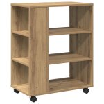 Vidaxl armoire roulante ch�ne artisanal 60x35x75 cm bois d'ing�nierie