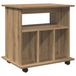 Vidaxl armoire roulante chne artisanal 60x45x60 cm bois d'ingnierie