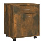 Vidaxl armoire roulante chne fum 45x38x54 cm bois d'ingnierie