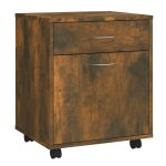 Vidaxl armoire roulante ch�ne fum� 45x38x54 cm bois d'ing�nierie