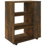 Vidaxl armoire roulante ch�ne fum� 60x35x75 cm bois d'ing�nierie