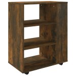 Vidaxl armoire roulante chne fum 60x35x75 cm bois d'ingnierie
