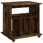 Vidaxl armoire roulante chêne fumé 60x45x60 cm bois d'ingénierie Vidaxl armoire roulante chêne fumé 60x45x60 cm bois d'ingénierie