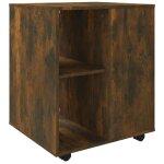 Vidaxl armoire roulante chne fum 60x53x72 cm bois d'ingnierie