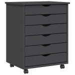 Vidaxl armoire roulante avec tiroirs moss gris bois de pin solide