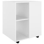 Vidaxl armoire � roulettes blanc 60x53x72 cm bois d?ing�nierie