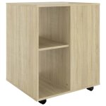 Vidaxl armoire � roulettes ch�ne sonoma 60x53x72 cm bois d'ing�nierie