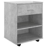 Vidaxl armoire  roulettes gris bton 46x36x59 cm bois d?ingnierie