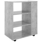 Vidaxl armoire  roulettes gris bton 60x35x75 cm bois d?ingnierie