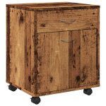 Vidaxl armoire  roulettes vieux bois 45x38x54 cm bois d'ingnierie