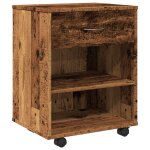 Vidaxl armoire � roulettes vieux bois 46x36x59 cm bois d'ing�nierie