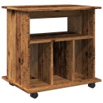 Vidaxl armoire � roulettes vieux bois 60x45x60 cm bois d'ing�nierie