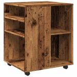 Vidaxl armoire � roulettes vieux bois 60x53x72 cm bois d'ing�nierie