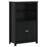 Vidaxl armoire de salle de bain berg noir 69, 5x34x110 cm pin massif