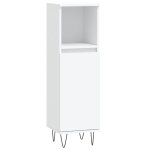 Vidaxl armoire de salle de bain blanc 30x30x100 cm bois d'ing�nierie