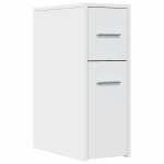Vidaxl armoire de salle de bain troite avec roulettes blanc