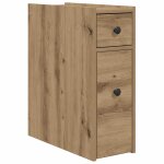 Vidaxl armoire de salle de bain �troite avec roulettes ch�ne artisanal