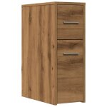 Vidaxl armoire de salle de bain �troite avec roulettes ch�ne artisanal