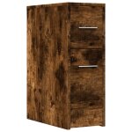 Vidaxl armoire de salle de bain troite avec roulettes chne fum