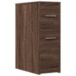 Vidaxl armoire de salle de bain troite avec roulettes chne marron