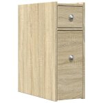 Vidaxl armoire de salle de bain troite avec roulettes chne sonoma