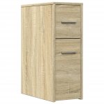 Vidaxl armoire de salle de bain �troite avec roulettes ch�ne sonoma