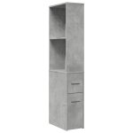 Vidaxl armoire de salle de bain �troite avec roulettes gris b�ton